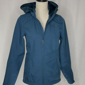 The North Face Teal Waterproof Jacket, Hooded and Fleece Lined